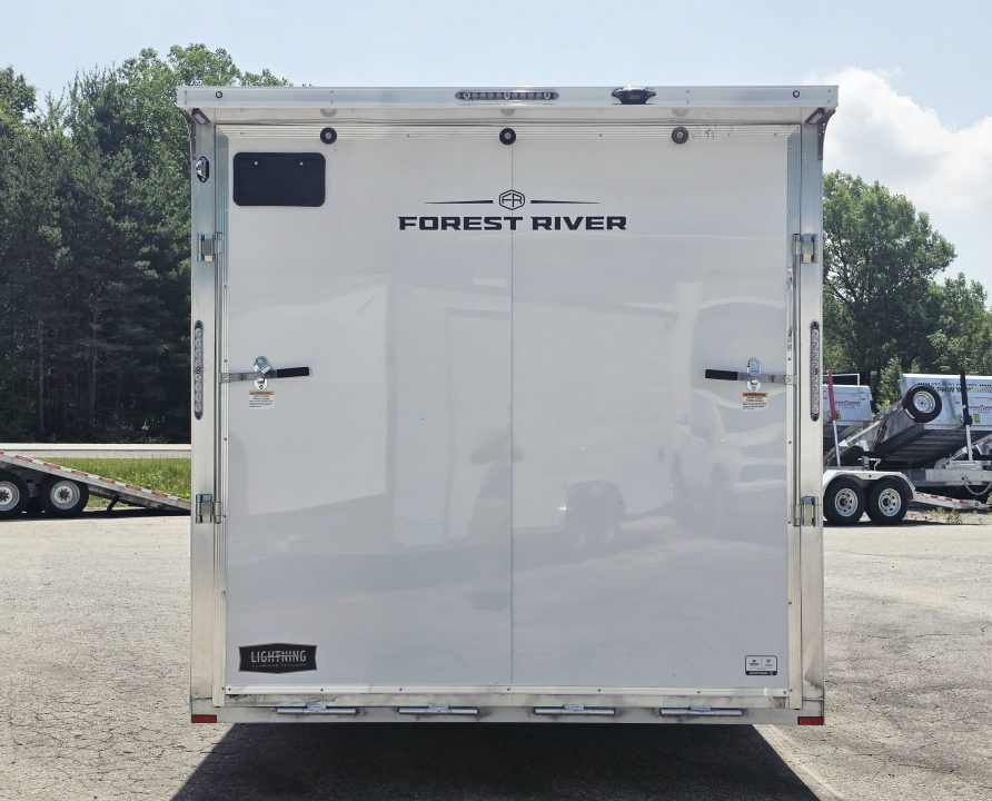 New 8 X 24 CAR HAULER ENCLOSED 2027 LIGHTNING ALL ALUMINUM 5200# AXLES