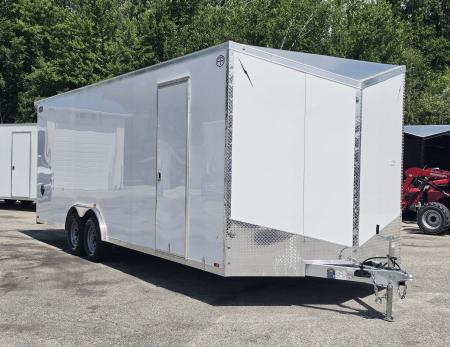 New 8 X 24 CAR HAULER ENCLOSED 2027 LIGHTNING ALL ALUMINUM 5200# AXLES