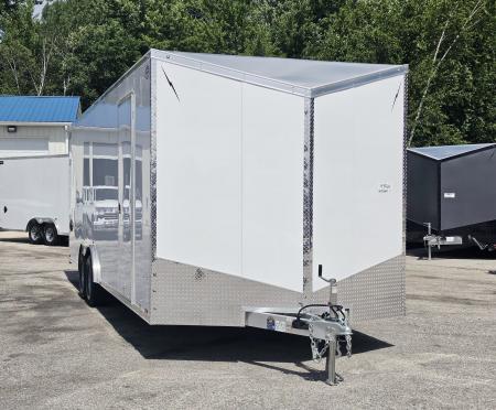 New 8 X 24 CAR HAULER ENCLOSED 2027 LIGHTNING ALL ALUMINUM 5200# AXLES