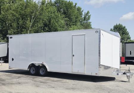 New 8 X 24 CAR HAULER ENCLOSED 2027 LIGHTNING ALL ALUMINUM 5200# AXLES
