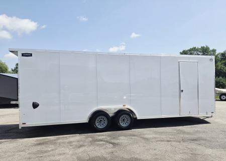 New 8 X 24 CAR HAULER ENCLOSED 2027 LIGHTNING ALL ALUMINUM 5200# AXLES