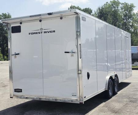 New 8 X 24 CAR HAULER ENCLOSED 2027 LIGHTNING ALL ALUMINUM 5200# AXLES