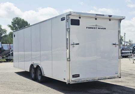 New 8 X 24 CAR HAULER ENCLOSED 2027 LIGHTNING ALL ALUMINUM 5200# AXLES