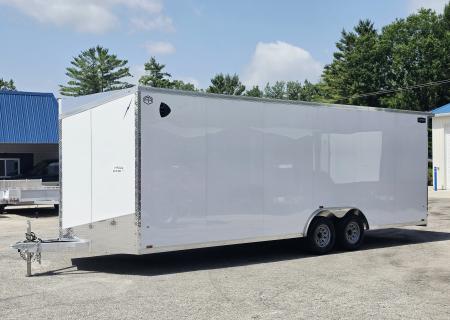 New 8 X 24 CAR HAULER ENCLOSED 2027 LIGHTNING ALL ALUMINUM 5200# AXLES