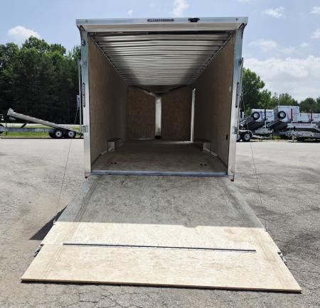 New 8 X 24 CAR HAULER ENCLOSED 2027 LIGHTNING ALL ALUMINUM 5200# AXLES
