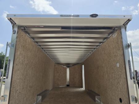 New 8 X 24 CAR HAULER ENCLOSED 2027 LIGHTNING ALL ALUMINUM 5200# AXLES