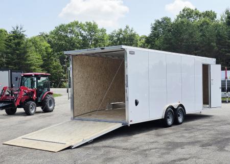 New 8 X 24 CAR HAULER ENCLOSED 2027 LIGHTNING ALL ALUMINUM 5200# AXLES