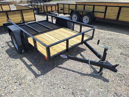 New 2026 AMO 5x8 Lowside Landscape Trailer W/ Led Lights and Spring Assist Gate