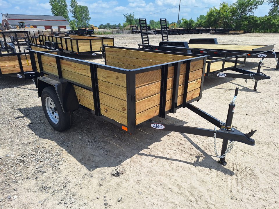 New 2026 AMO 5x8 High Woodside Utility Trailer W/ Led Lights and Spring Assist Gate
