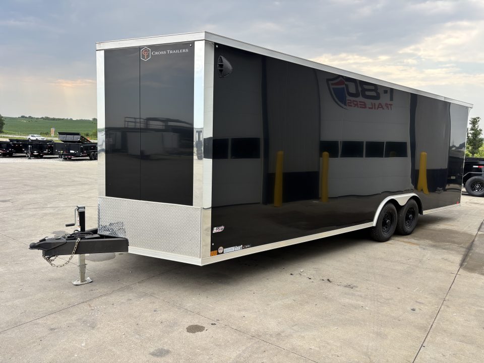 New 2026 Cross Trailers Black 8'x24' 10k Alpha Flat Top V-Nose Enclosed Cargo Trailer Cargo / Enclosed Trailer