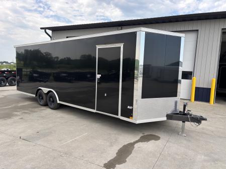 New 2026 Cross Trailers Black 8'x24' 10k Alpha Flat Top V-Nose Enclosed Cargo Trailer Cargo / Enclosed Trailer