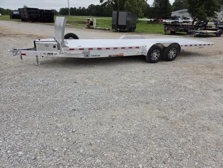 New 2026 H&H 82X24 TANDEM 10K ALUMINUM POWER TILT W/ROCK SHIELD WINCH PLATE & EXTRA TONGUE BOX