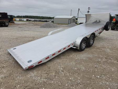 New 2026 H&H 82X24 TANDEM 10K ALUMINUM POWER TILT W/ROCK SHIELD WINCH PLATE & EXTRA TONGUE BOX