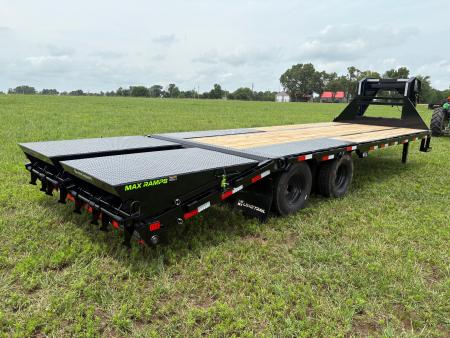 New 2026 Load Trail 102x25 Tandem 24K Flatbed Trailer W/ Max Ramps