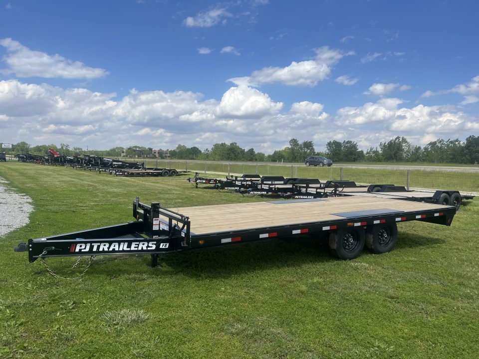 New 2026 PJ Trailers 14K 102" x 20' F8 Deckover Trailer W/ SLIDE-IN RAMPS