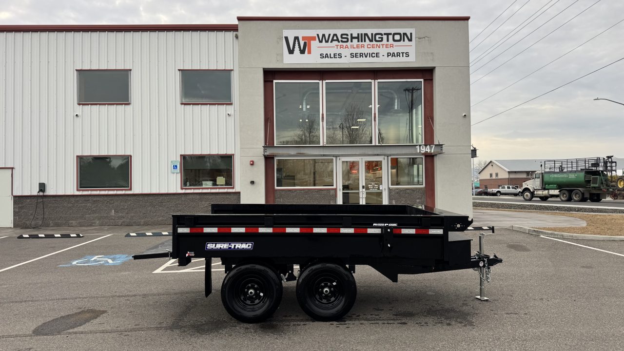 New 2025 Sure-Trac 6 X 10 SD Deckover Dump Trailer 10k single ram Dump Trailer