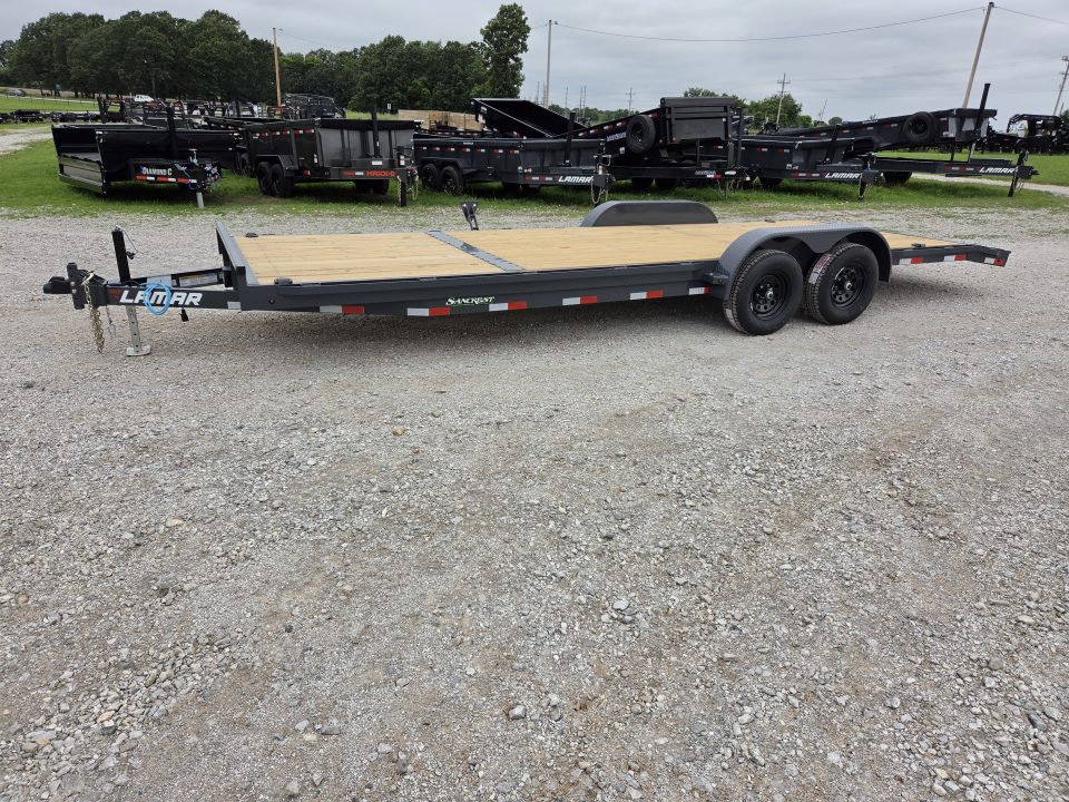 New 2026 Lamar 83X24 TANDEM 10K CAR HAULER W/2' STEEL DOVE & SLIDEOUT RAMPS