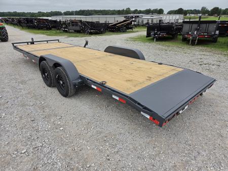 New 2026 Lamar 83X24 TANDEM 10K CAR HAULER W/2' STEEL DOVE & SLIDEOUT RAMPS
