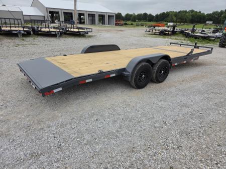 New 2026 Lamar 83X24 TANDEM 10K CAR HAULER W/2' STEEL DOVE & SLIDEOUT RAMPS