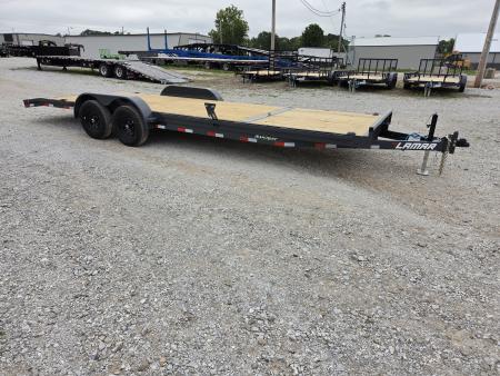 New 2026 Lamar 83X24 TANDEM 10K CAR HAULER W/2' STEEL DOVE & SLIDEOUT RAMPS