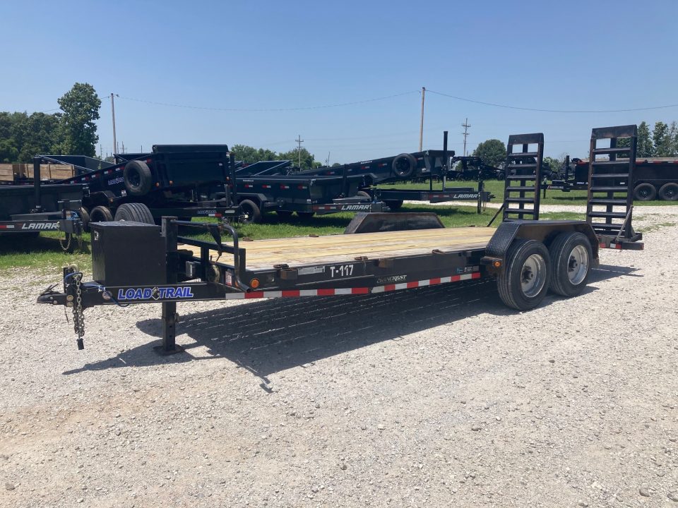 Used 2021 Load Trail 83X20 TANDEM 16K W/ 2' DOVE, STAND UP RAMPS & SPARE Equipment Trailer