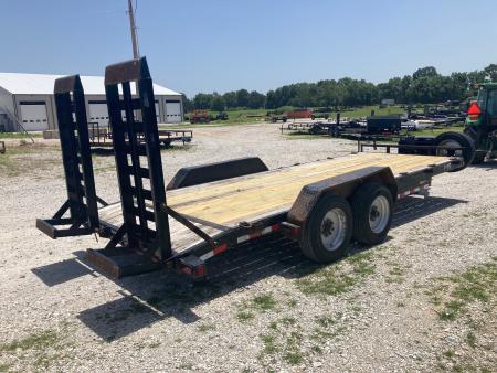 Used 2021 Load Trail 83X20 TANDEM 16K W/ 2' DOVE, STAND UP RAMPS & SPARE Equipment Trailer