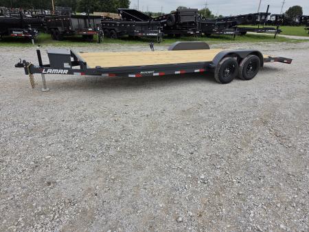 New 2026 Lamar 83X22 TANDEM 10K CAR HAULER W/2' STEEL DOVE SLIDEOUT RAMPS & TOOLBOX
