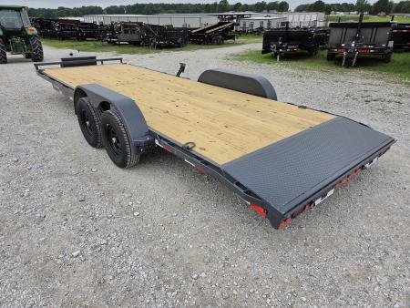 New 2026 Lamar 83X22 TANDEM 10K CAR HAULER W/2' STEEL DOVE SLIDEOUT RAMPS & TOOLBOX