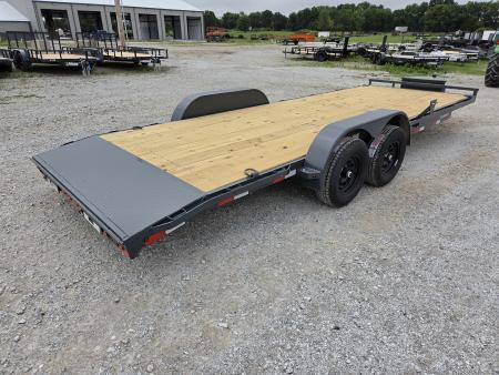 New 2026 Lamar 83X22 TANDEM 10K CAR HAULER W/2' STEEL DOVE SLIDEOUT RAMPS & TOOLBOX