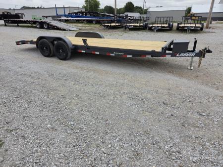 New 2026 Lamar 83X22 TANDEM 10K CAR HAULER W/2' STEEL DOVE SLIDEOUT RAMPS & TOOLBOX