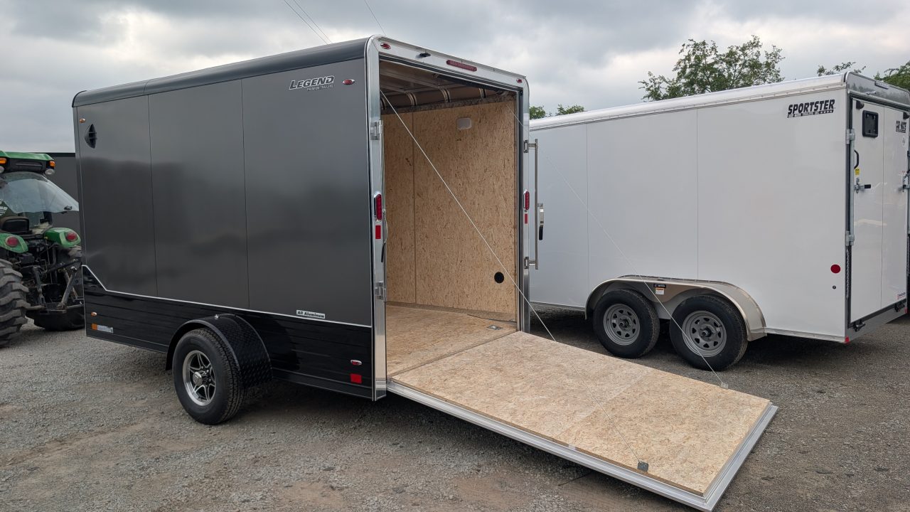 New 2027 Legend 7 x 12 + 3' Deluxe V-Nose Cargo Trailer w/ Ramp (5200# AXLE!!!)