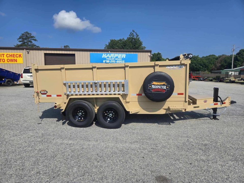 New 2026 PROSPECTOR 7X14 14K TELESCOPING DUMP TRAILER WITH 3' WALLS AND SPARE TIRE