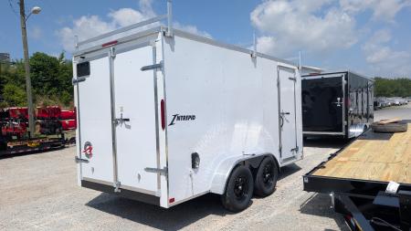 New 2027 Homesteader 7x14 Intrepid V-Nose Contractor Cargo Trailer w/ Barn Doors & Ladder Racks