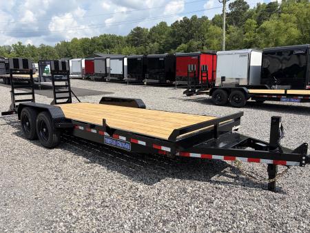 New 2026 Triple Crown 7X20 Equipment Trailer, 5' Swing Up Ramps, Beavertail, Removable Fender, 16K GVWR