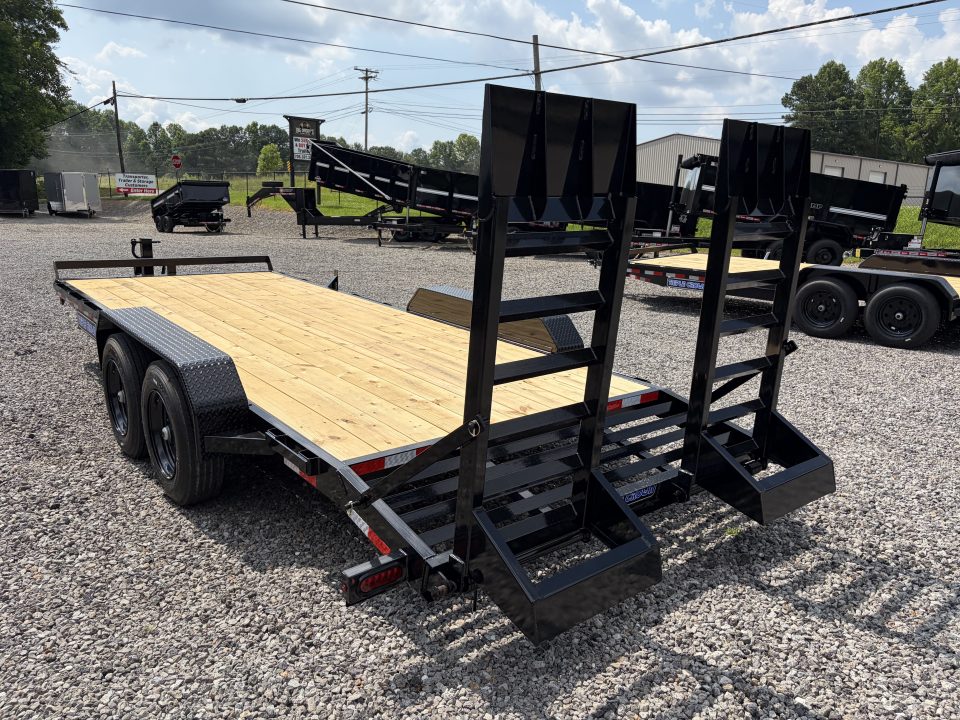 New 2026 Triple Crown 7X20 Equipment Trailer, 5' Swing Up Ramps, Beavertail, Removable Fender, 16K GVWR