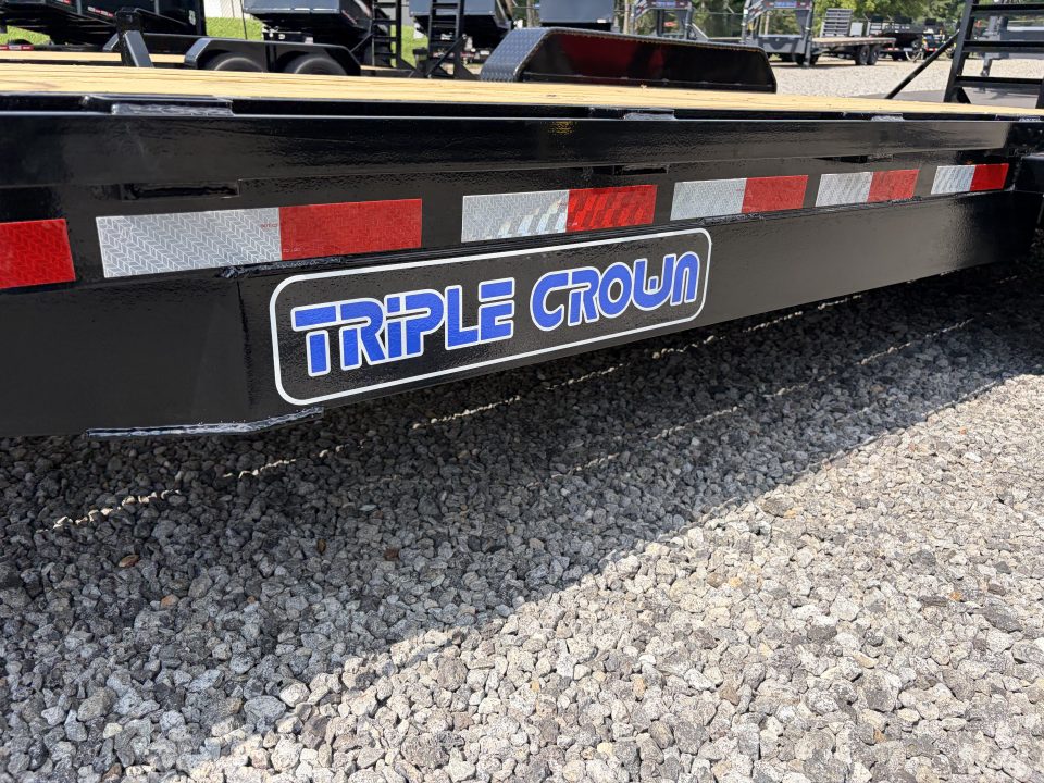 New 2026 Triple Crown 7X20 Equipment Trailer, 5' Swing Up Ramps, Beavertail, Removable Fender, 16K GVWR