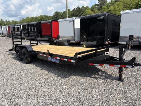 New 2026 Triple Crown 7X20 Equipment Trailer, 5' Swing Up Ramps, Beavertail, Removable Fender, 16K GVWR