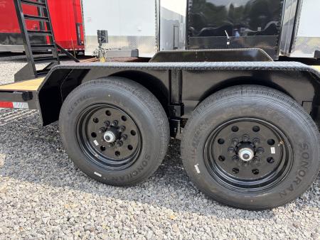 New 2026 Triple Crown 7X20 Equipment Trailer, 5' Swing Up Ramps, Beavertail, Removable Fender, 16K GVWR