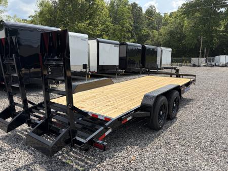 New 2026 Triple Crown 7X20 Equipment Trailer, 5' Swing Up Ramps, Beavertail, Removable Fender, 16K GVWR