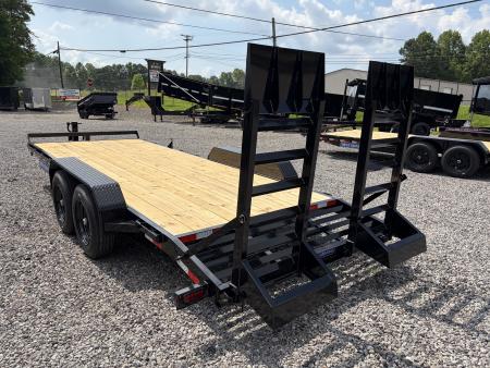 New 2026 Triple Crown 7X20 Equipment Trailer, 5' Swing Up Ramps, Beavertail, Removable Fender, 16K GVWR