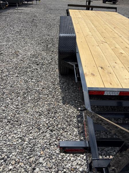 New 2026 Triple Crown 7X20 Equipment Trailer, 5' Swing Up Ramps, Beavertail, Removable Fender, 16K GVWR