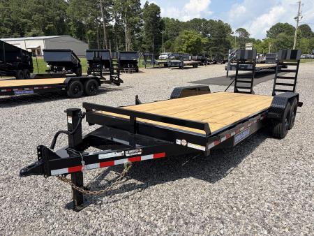 New 2026 Triple Crown 7X20 Equipment Trailer, 5' Swing Up Ramps, Beavertail, Removable Fender, 16K GVWR