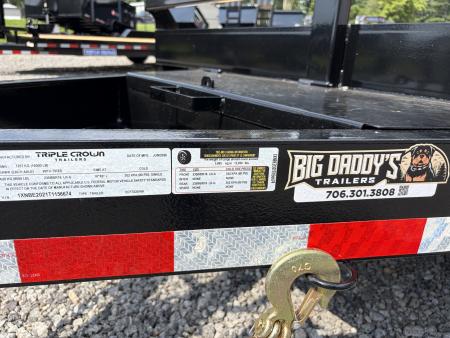 New 2026 Triple Crown 7X20 Equipment Trailer, 5' Swing Up Ramps, Beavertail, Removable Fender, 16K GVWR