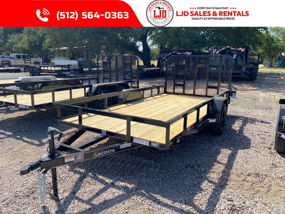 New 2026 Lacosta 77  X 14' - Utility Tilt Trailer - Single Axle - 4' Gate