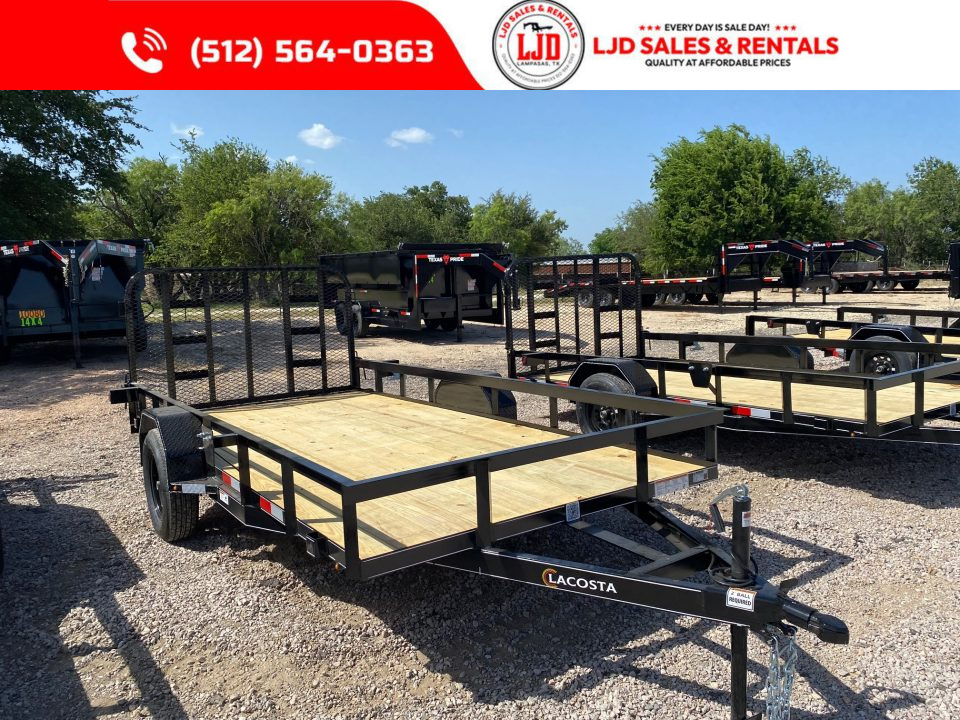 New 2026 Lacosta 77" X 14' - Utility Tilt Trailer - Single Axle - 4' Gate