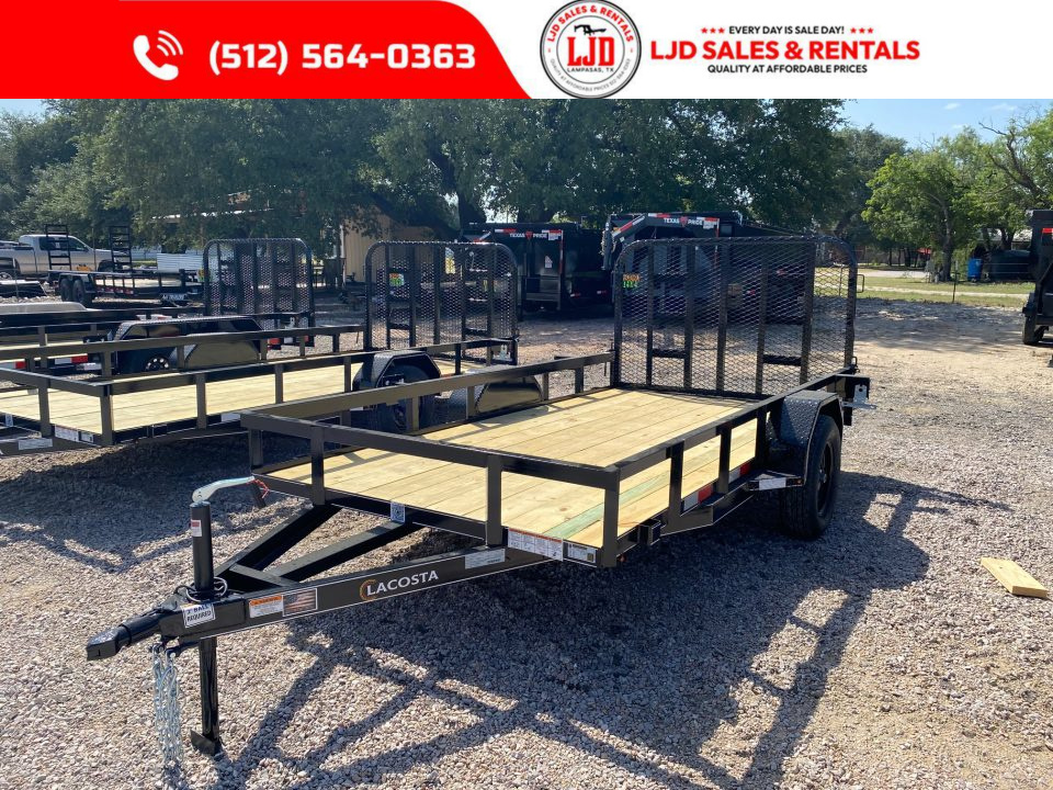 New 2026 Lacosta - 6 x 12 - Utility Trailer -- 4' Gate - 3500 GVWR