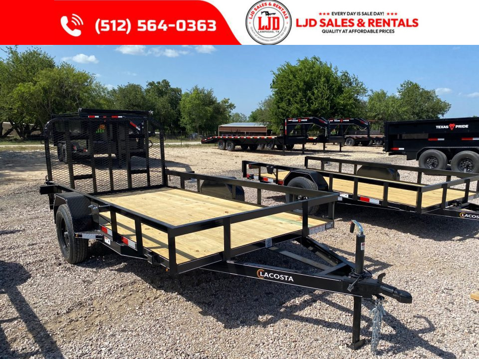 New 2026 Lacosta - 6 x 12 - Utility Trailer -- 4' Gate - 3500 GVWR