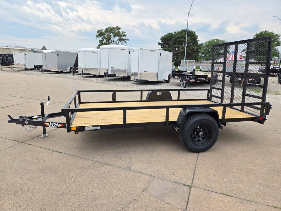 New 2026 H&H Trailers 76x12 Rail Side 5K Brake Utility Trailer