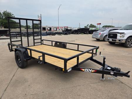 New 2026 H&H Trailers 76x12 Rail Side 5K Brake Utility Trailer
