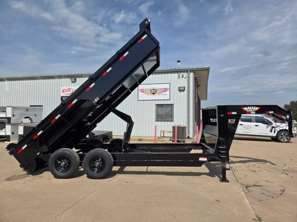 New 2026 H&H Trailers 83x16 Industrial Gooseneck 14K Scissor Dump Trailer